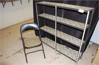 Metal Shelf & Folding Chair