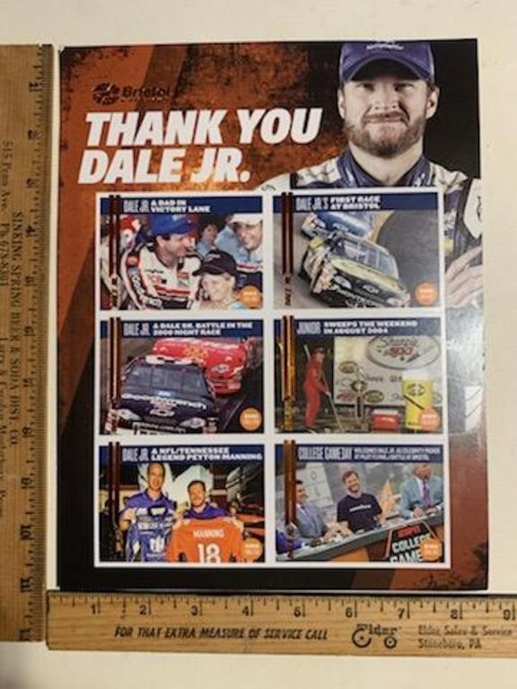 Bristol Speedway Thank you Dale Jr 6 Cards on BOar
