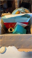 Box lot of party stuff and gift bags etc….
