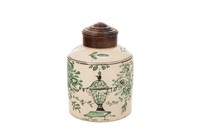 18th C ENGLISH CREAMWARE TEA CADDY