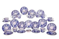 34 PCS ROYAL CROWN DERBY BLUE MIKADO TEA SET