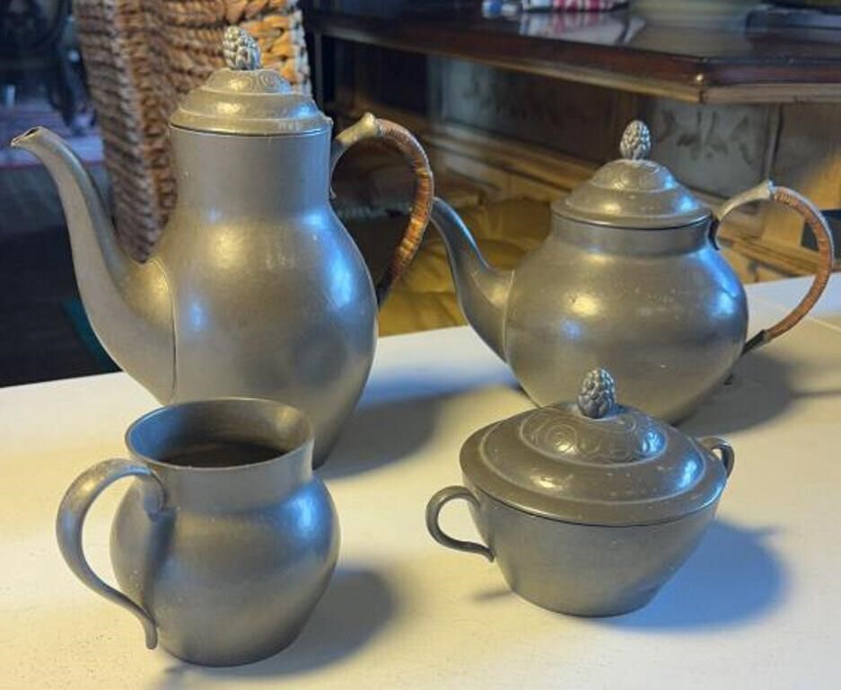 Antique pewter tea and coffee set