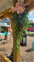 Outdoor hanging greenery and hanging pictures