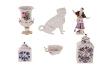 SIX PIECES OF MEISSEN PORCELAIN