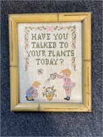 Have you talked to your plants today Crosstitch