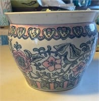 Pink and blue flower pot