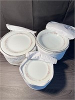 Noritake Rosepoint Plates, 8,7,6' 12Count Each
