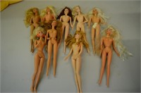 Lot of 9 Barbie Dolls