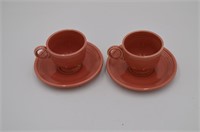 Lot of 2 Early Fiesta Cup & Saucer