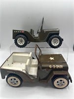 Vintage metal Tonka army jeeps