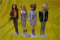 Lot of 4 Vintage Barbie Dolls w/ Stands