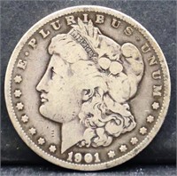 1901 Morgan silver dollar