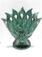 Green Royal Haeger Peacock Vase