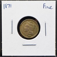 1871 3 cent nickel