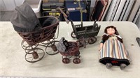 Doll and strollers