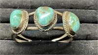 Native American silver and turquoise cuff bracelet