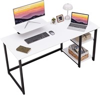 55" White Computer Desk W/Monitor Stand