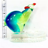 Art glass ashtray w/ with animal figure