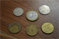 Lot of 6 Foreign Coins & Tokens