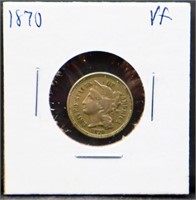 1870 3 cent nickel