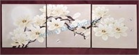 Trio of orchid and butterfly wall hanging