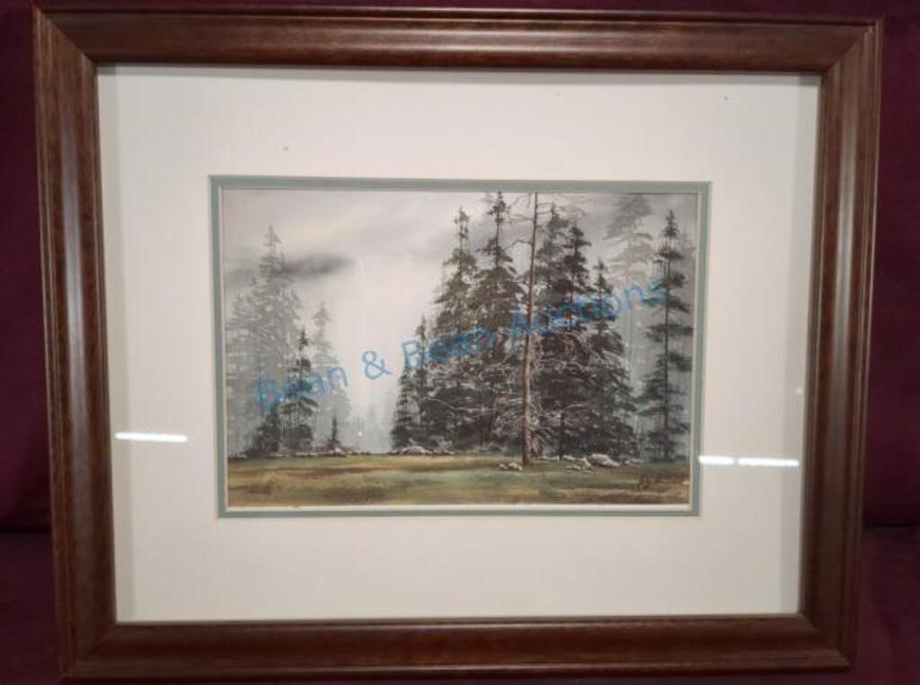 Framed and signed watercolor