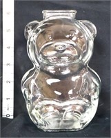 Glass teddy bear coin bank