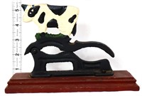 Vintage nutcracker w/ cow on top, wood base