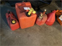3 GAS CANS - LARGE FUNNEL
