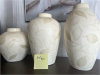 Vases Ceramic Cream Colour 13.5" / 12" / 9" Qty. 3