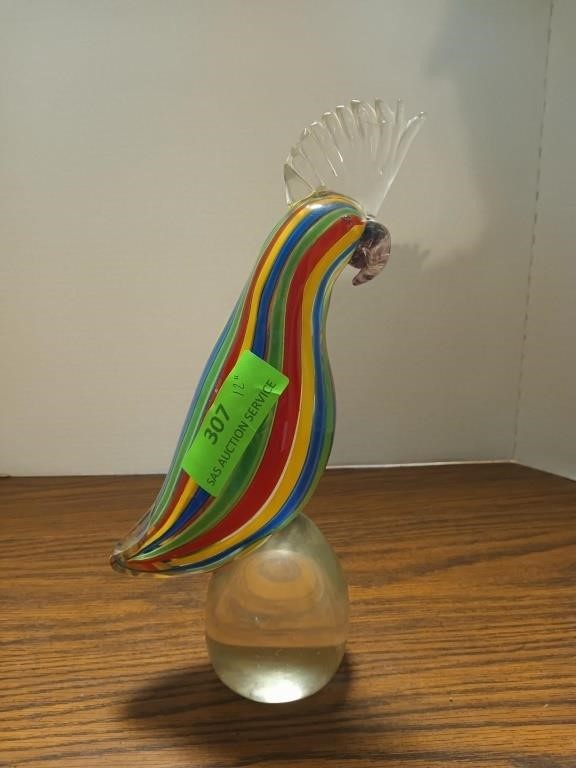 12" heavy glass bird