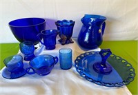 Collection of Cobalt Blue Glass Modern & Vintage