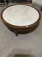 Vintage round marble coffee table