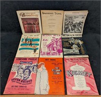 9 Vintage Musical & Movie Sheet Music