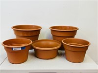 (5) ASST Plastic Flower Pots