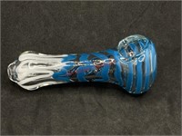 Blue and white swirl Glass Pipe