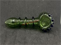 Large Green Dotted Glass Pipe