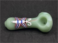 Green Butterfly Glass Pipe