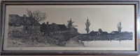 Framed Antique Signed J. Haller Engraving Print