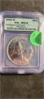 2001 D Buiffalo Silver Round--ms70