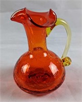 Vintage Red Crackle Glass Small Vase