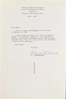 William Westmoreland Typed Signed Letter