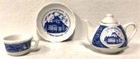 Miniature Souvenir Tea Pot, Tea Cup and Plate - Le