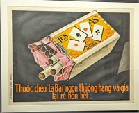 Framed Original 1915 Vietnamese Cigarette Poster
