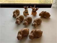9 resin rabbits