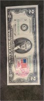 2 1976 $2.00 Bill-1st Day Stamp--new