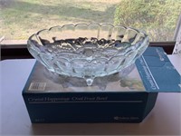 Indiana Glass crystal happenings oval fruit bowl