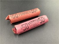 TWO ROLLS OF WHEAT PENNIES