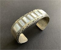 SILVER AND MOTHER OF PEARL CUFF