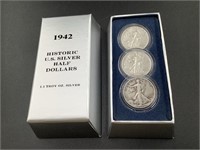 1942 SILVER HALF DOLLARS